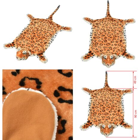 Alfombra afelpada de leopardo 139 cm marrón - Alfombra afelpada - Alfombra de felpa