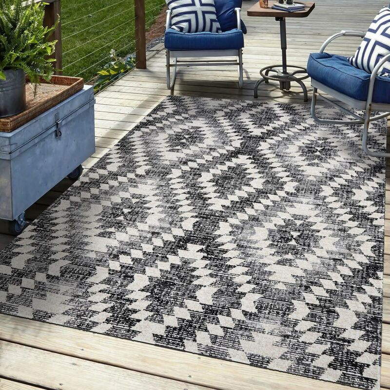 

Alfombra al aire libre Sandrina Polipropileno Gris - Gris