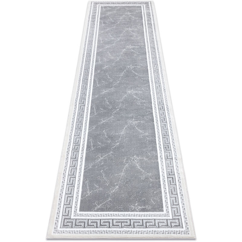 Rugsx - Alfombra, alfombra de pasillo gloss moderno 2813 27 elegante, marco, griego gris grey 60x250 cm