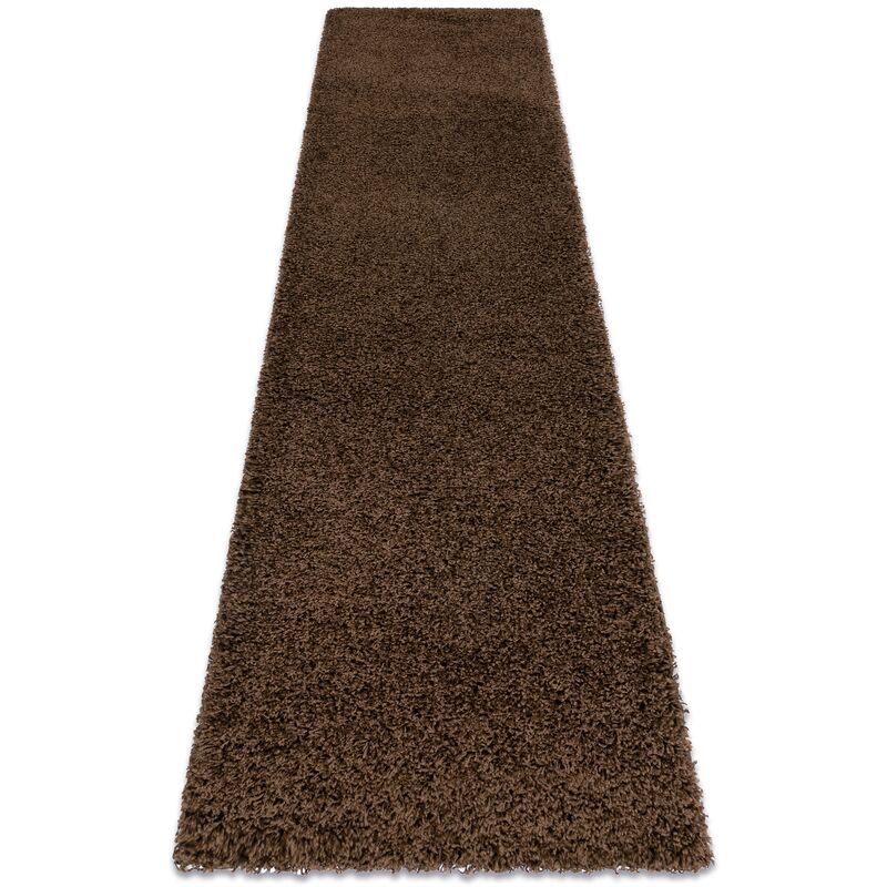 

Alfombra, alfombra de pasillo SOFFI shaggy 5cm botella marrón - para la cocina, entrada, pasillo Tonos de marrón 70x250 cm