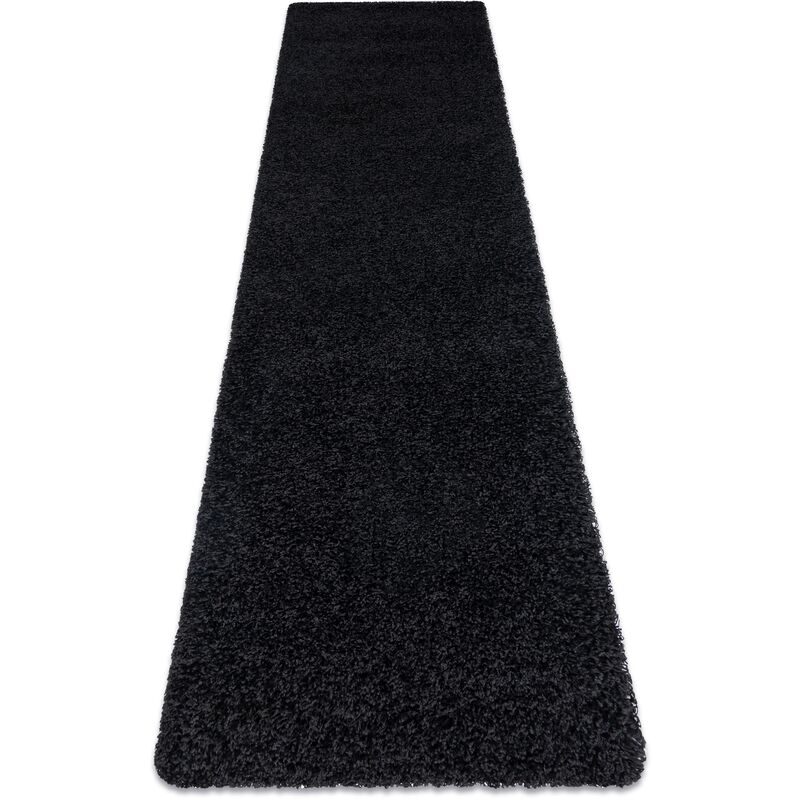 

Rugsx - Alfombra, alfombra de pasillo SOFFI shaggy 5cm negro - para la cocina, entrada, pasillo Negro 80x250 cm