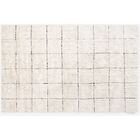 Alfombra algodón Noa Natural y Negro 120 x 180 cm