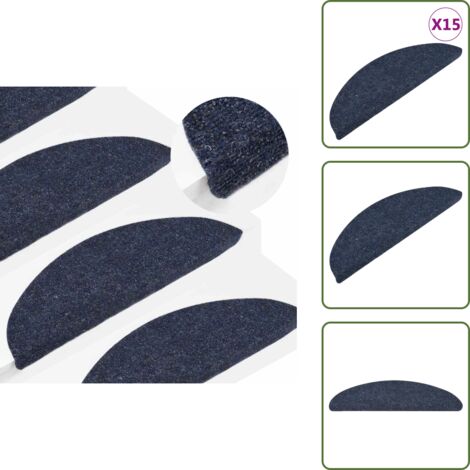 Alfombra anti resbalón - vidaXL Alfombrilla autoadhesiva escalera 15 uds azul 56x17x3 cm - Protección para escaleras