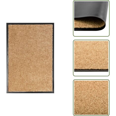 Alfombra anti-suciedad - vidaXL Felpudo lavable crema 40x60 cm - Alfombra de poliamida