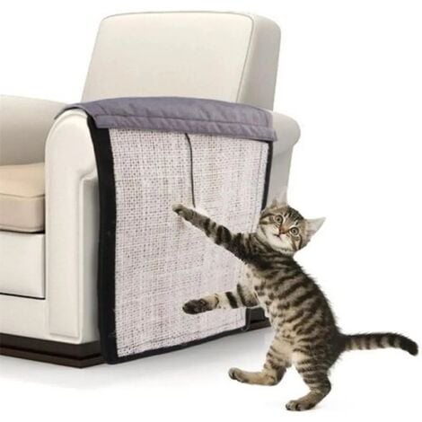 Alfombra antiarañazos para gatos, algodón y lino, cojín sofá, 117×29cm FUIENKO
