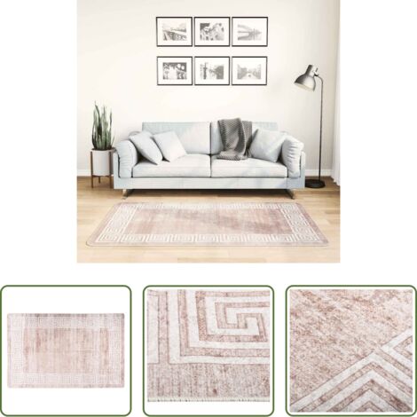Alfombra antideslizante -  Alfombra lavable beige 80x150 cm