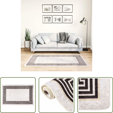 Alfombra antideslizante -  Alfombra lavable beige claro 80x150 cm