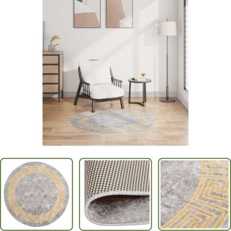Alfombra antideslizante -  Alfombra lavable gris φ120 cm