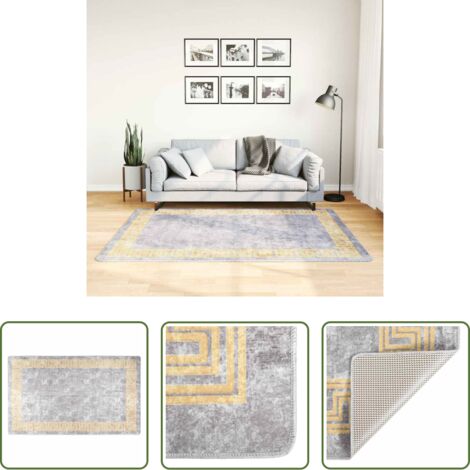 Alfombra antideslizante -  Alfombra lavable gris 120x180 cm