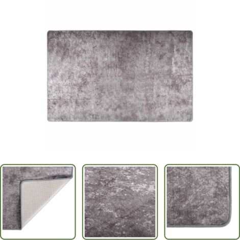 Alfombra antideslizante -  Alfombra lavable gris 160x230 cm