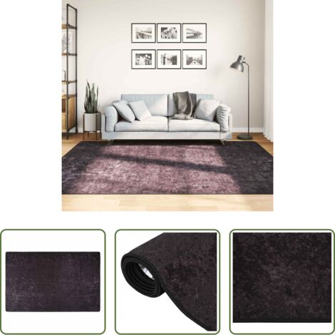Alfombra antideslizante -  Alfombra lavable gris antracita 160x230 cm