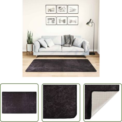 Alfombra antideslizante -  Alfombra lavable gris antracita 80x150 cm