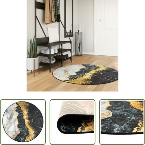 Alfombra antideslizante -  Alfombra lavable multicolor Ø 120 cm