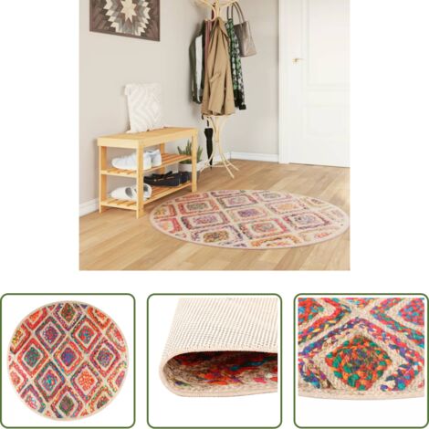 Alfombra antideslizante -  Alfombra lavable multicolor Ø 120 cm