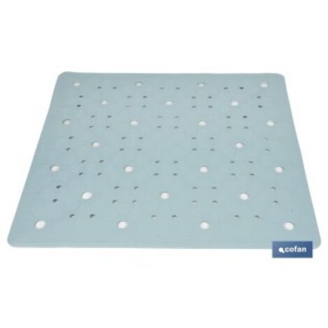 ALFOMBRA ANTIDESLIZANTE CON VENTOSAS BAÑERA/ DUCHA AZUL CLARO 53 X 53 cm