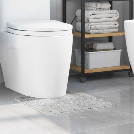 Alfombra antideslizante para baño con corte para inodoro Gris