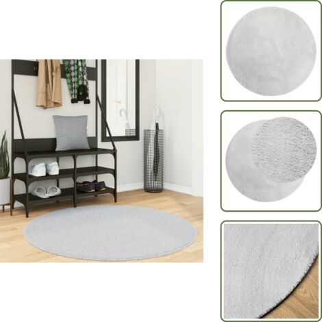 Alfombra antideslizante - vidaXL Alfombra de pelo corto suave lavable HUARTE gris Ø 120 cm - Alfombra para salón