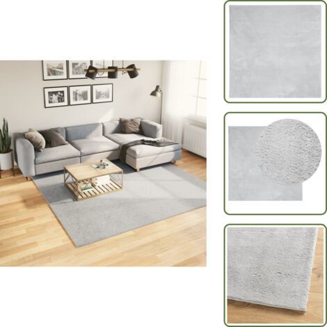 Alfombra antideslizante - vidaXL Alfombra de pelo corto suave lavable HUARTE gris 240x240 cm - Alfombra para salón