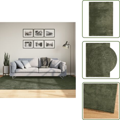 Alfombra antideslizante - vidaXL Alfombra pelo corto suave lavable HUARTE verde bosque 160x230cm - Alfombra para salón