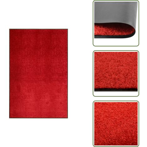 Alfombra antideslizante - vidaXL Felpudo lavable rojo 120x180 cm - Alfombra de pelo