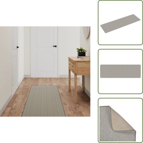 Alfombra antihumedad - vidaXL Alfombra de pasillo con aspecto de sisal platina 50x150 cm - Alfombra fácil de limpiar