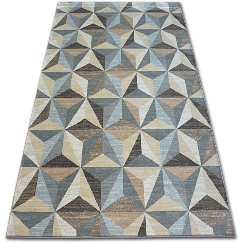 

Alfombra ARGENT - W6096 Triángulos beige/azul Tonos de beige 133x190 cm