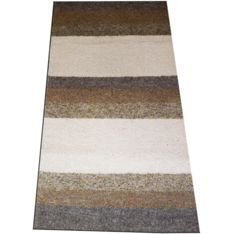 ALFOMBRA ARTESANA PELO NORMAL 70% ALGODON 120x160=CRUDO MARRON