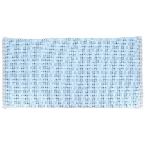Alfombra asuncion microfibra algodon mesh look 45x90 cm - azul claro - Tendance