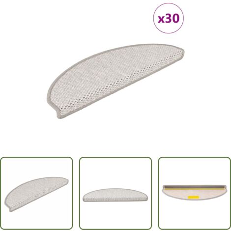 Alfombra autoadhesiva -  Alfombra autoadhesiva escalera sisal 30 uds 65x21x4 cm Platina