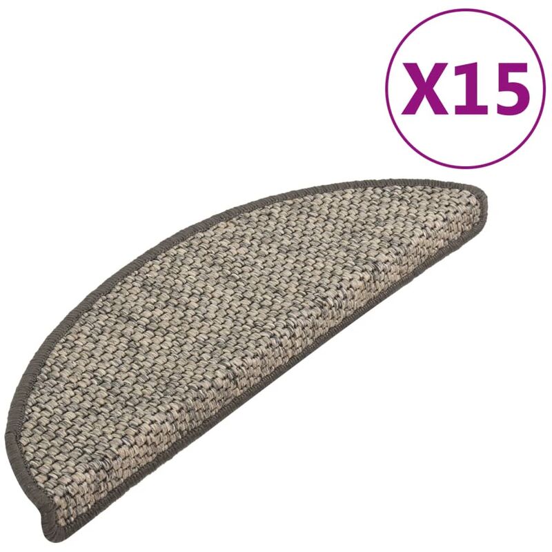 

Alfombra autoadhesiva escalera sisal 15 uds antracita 65x25 cm