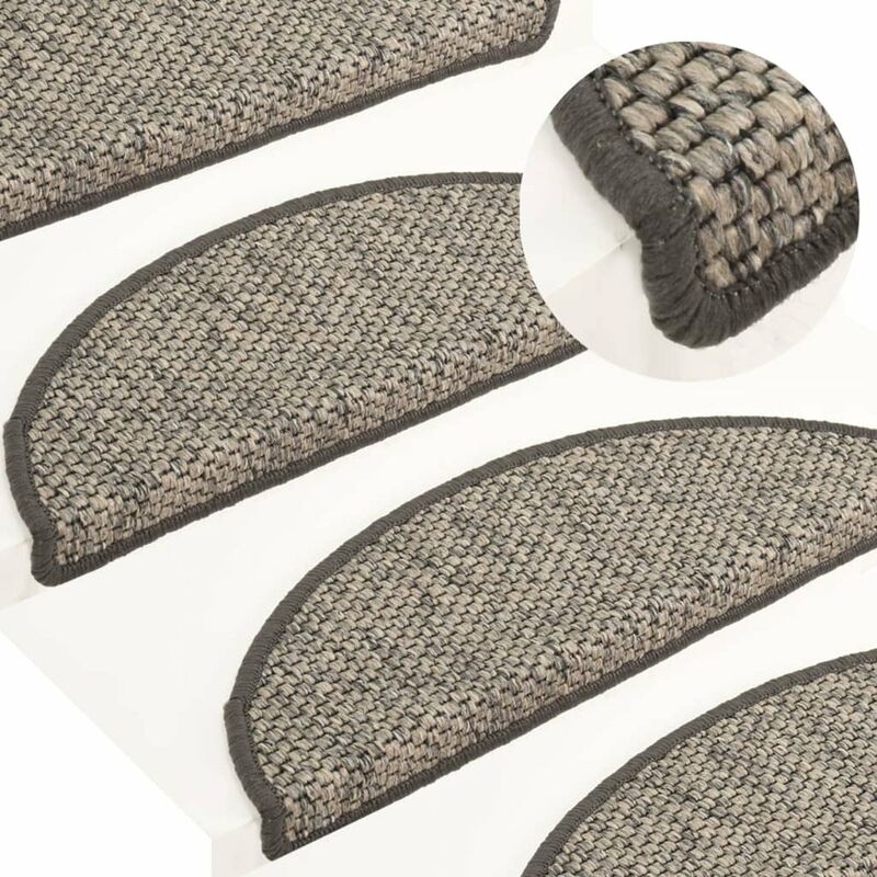 

Alfombra autoadhesiva escalera sisal 15 uds plateado 56x20 cm