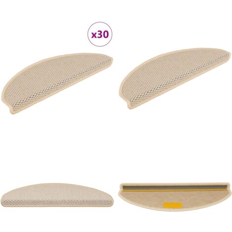 Alfombra autoadhesiva escalera sisal 30 uds 65x21x4 cm Berber - Alfombra autoadhesiva - Alfombra sisal
