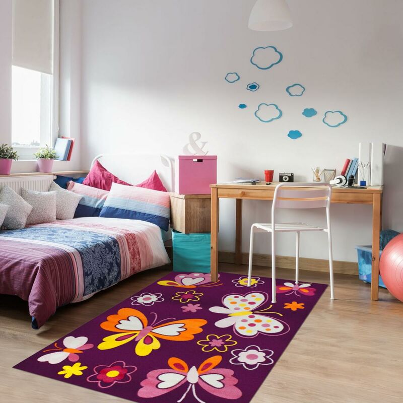 

Alfombra Bambino Mariposa Alfombras Sala de estar o habitación en Violet - Unamourdetapis