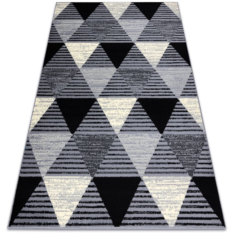 

Rugsx - Alfombra BCF BASE 3986 Geometric triangulos geométrico gris / negro Tonos de gris y plata 140x190 cm