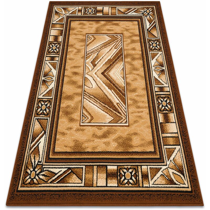 Alfombra bcf Morad opal marco, clásico - dorado oscuro beige 80x150 cm