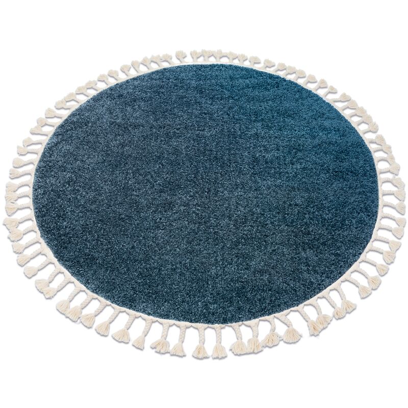 

Alfombra BERBER 9000 circulo azul Franjas Bereber Marroquí Shaggy Tonos de azul circulo 120 cm