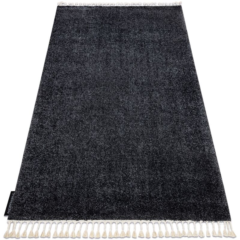 

Rugsx - Alfombra BERBER 9000 gris Franjas Bereber Marroquí Shaggy Tonos de gris y plata 200x290 cm