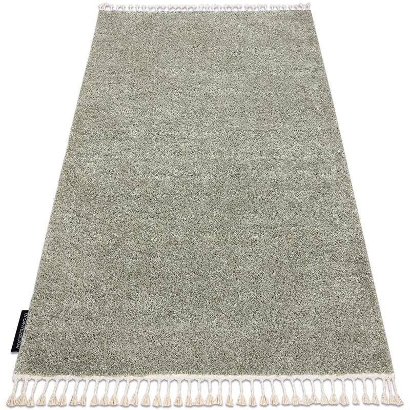 

Alfombra BERBER 9000 verde Franjas Bereber Marroquí Shaggy Tonos de verde 140x190 cm