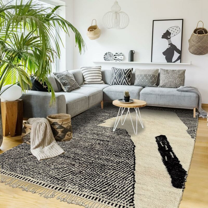 

Unamourdetapis - Beni Ouarain Berber Carpet M en lana gris - Gris