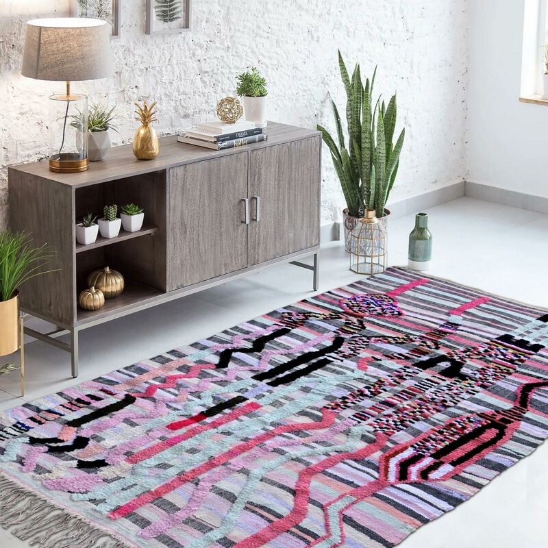

Berber Carpet Berbre Azillal 32 en lana multicolor - Multicolore