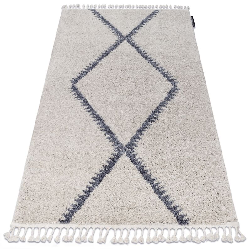 

Rugsx - Alfombra BERBER MEKNES B5910 crema/gris Franjas Bereber Marroquí Shaggy Tonos de beige 180x270 cm