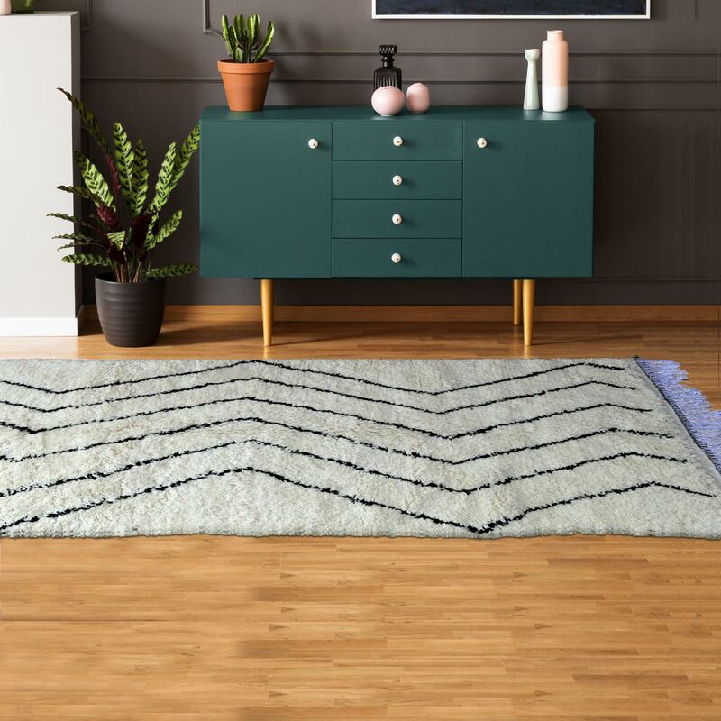 

Unamourdetapis - Berber Carpet Berbre Azilaal Cream Wool - Crème