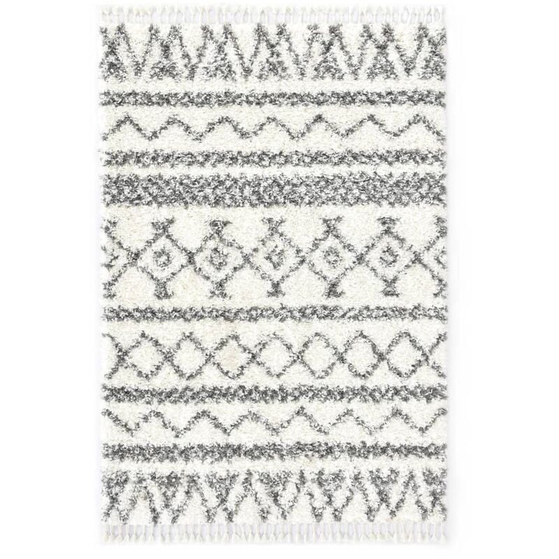 

Alfombra bereber peluda PP beige y gris 120x170 cm