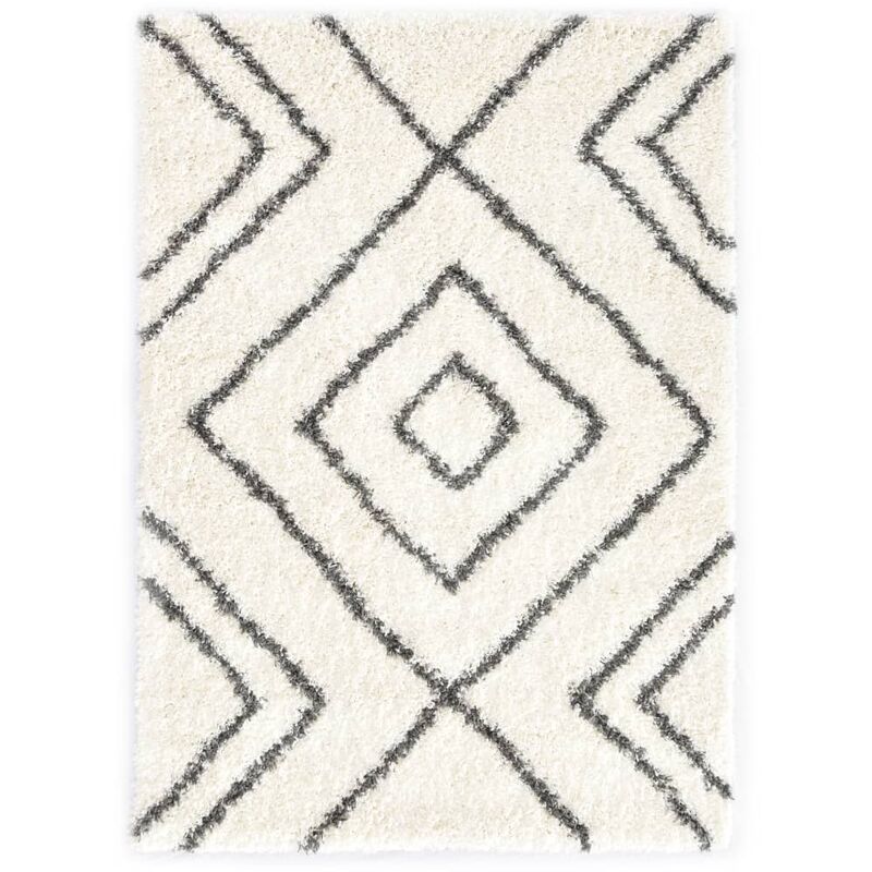 

Alfombra bereber peluda PP beige y gris 120x170 cm - Beige - Vidaxl