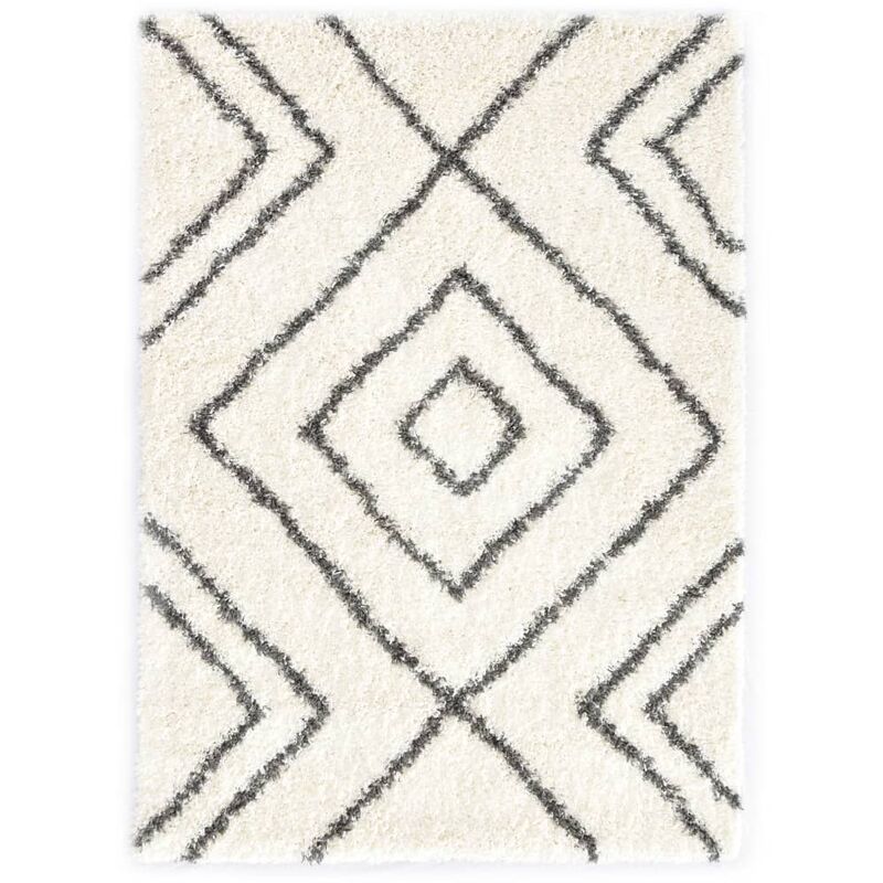 

Alfombra bereber peluda PP beige y gris 140x200 cm - Beige - Vidaxl