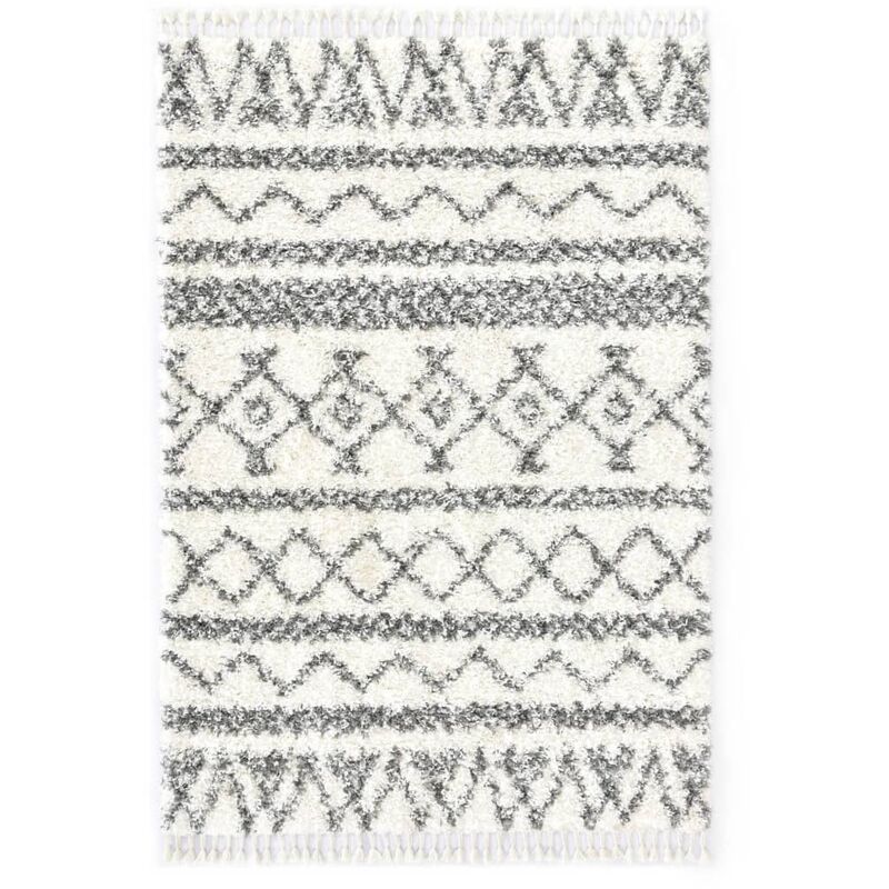 

Alfombra bereber peluda PP beige y gris 160x230 cm