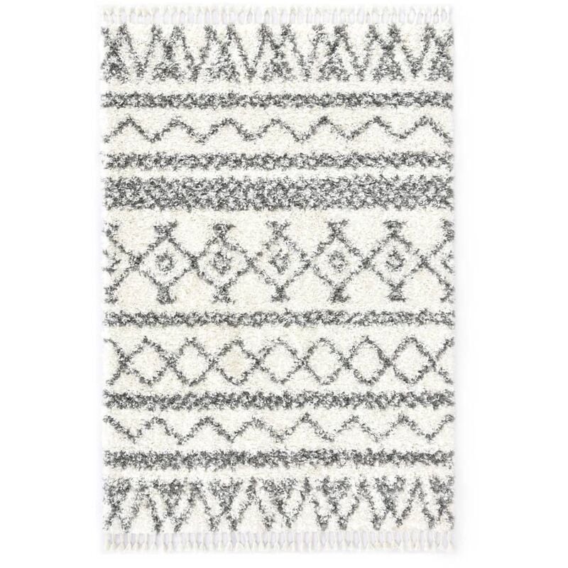 

Alfombra bereber peluda PP beige y gris 160x230 cm - Beige