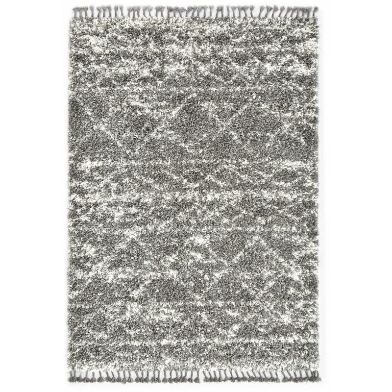 

Alfombra bereber peluda PP gris y beige 120x170 cm