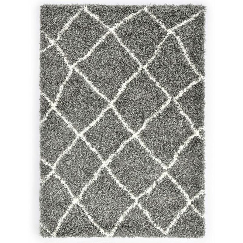 

Alfombra bereber peluda PP gris y beige 140x200 cm