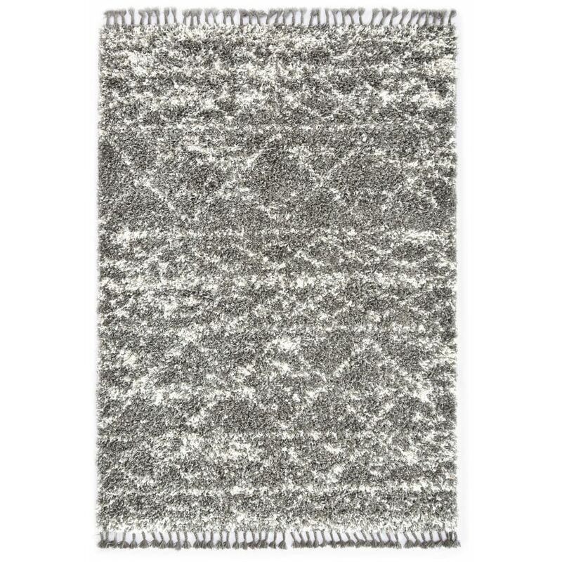 

Alfombra bereber peluda PP gris y beige 160x230 cm